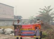 Giat Piket Polsek kapuas tengah Rutin lakukan imbauan larangan karhutla kepada masyarakat.