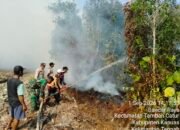 Bersama Cegah Karhutla, TNI-Polri dan MPA Padamkan Titik Api di Desa Sidorejo