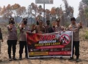 Turun Ke Desa Runtu, STIK Dan Polres Kobar Sosialisasi Cegah Karhutla Sekaligus Cek Lokasi