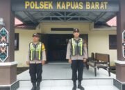 Perketat Keamanan Mako, Personel Polsek Kapuas Barat Laksanakan Kesiapsiagaan Jaga Pos Pelayanan