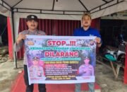 Wujudkan Bebas Asap, Personel Polsek Rungan Edukasi Maklumat Kapolda Kalteng